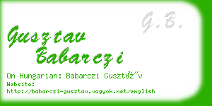 gusztav babarczi business card